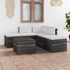 vidaXL 6 Piece Garden Pallet Lounge Set with Cushions Solid Pinewood