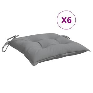 vidaXL Chair Cushions 6 pcs Grey 50x50x7 cm Oxford Fabric