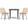 vidaXL 3 Piece Garden Dining Set Poly Rattan