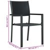 vidaXL Garden Chairs 4 pcs Black Plastic Rattan Look