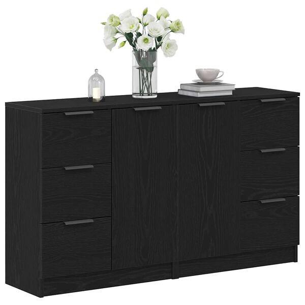 vidaXL Sideboard Black Oak 120 x 30 x 70 cm Engineered Wood