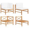 vidaXL 2 Piece Garden Lounge Set with Cream Cushions Teak Wood