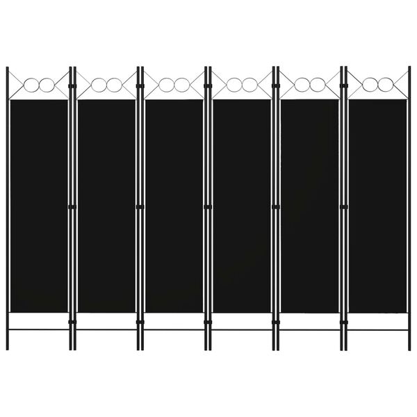 vidaXL 6-Panel Room Divider Black 240x180 cm