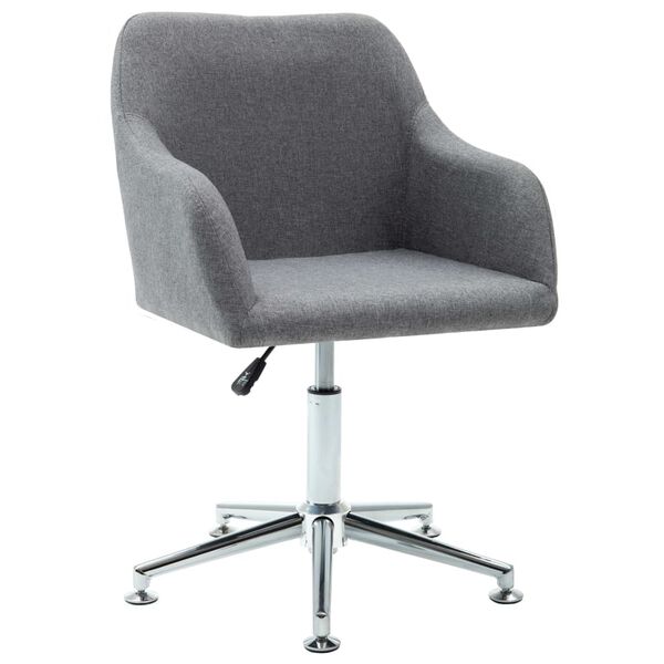 vidaXL Swivel Dining Chairs 2 pcs Light Grey Fabric