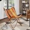 vidaXL Butterfly Chair Multicolour Chindi Fabric