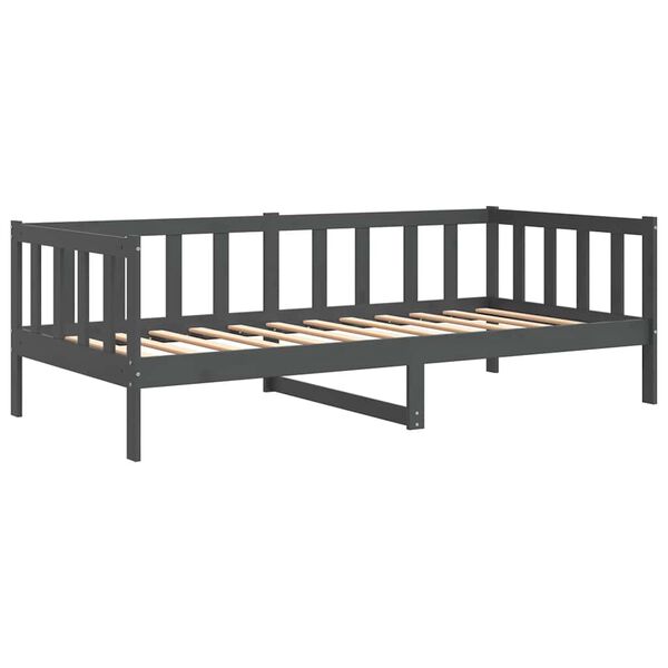 vidaXL Day Bed without Mattress Grey Solid Wood Pine 90x200cm