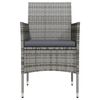 vidaXL 3 Piece Garden Dining Set with Cushions Grey and Black