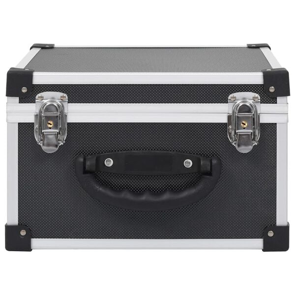 vidaXL CD Case for 40 CDs Aluminium ABS Black
