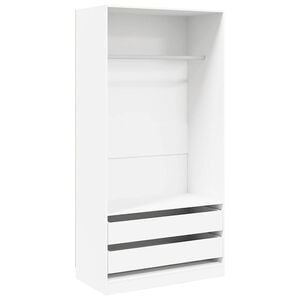 vidaXL Wardrobe | White | Engineered wood | Compact | Wardrobe | Rectangular