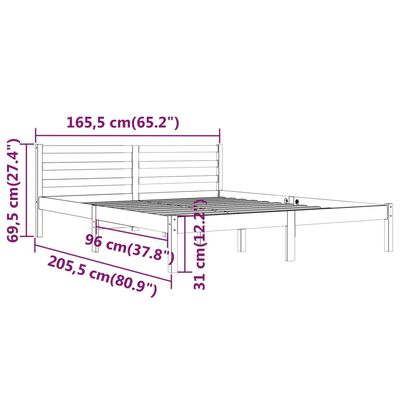 vidaXL Bed Frame without Mattress Solid Wood Pine 160x200 cm