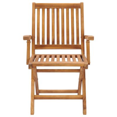 vidaXL Folding Garden Chairs with Cushions 8 pcs Solid Teak Wood