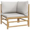 vidaXL 9 Piece Garden Lounge Set with Light Grey Cushions Bamboo