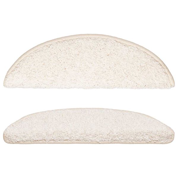 vidaXL Stair Mats 15 pcs 56x17x3 cm White Half Round