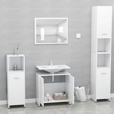 vidaXL Bathroom Furniture Set White Engineered Wood