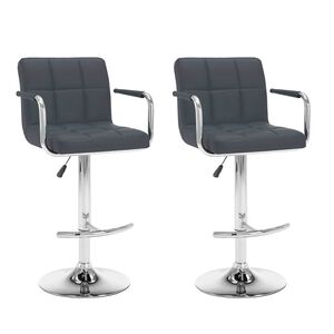 vidaXL Bar Stool | Set of 2 | Grey