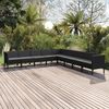 vidaXL 9 Piece Garden Lounge Set with Cushions Poly Rattan Black