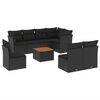 vidaXL 9 Piece Garden Sofa Set with Cushions Black Poly Rattan