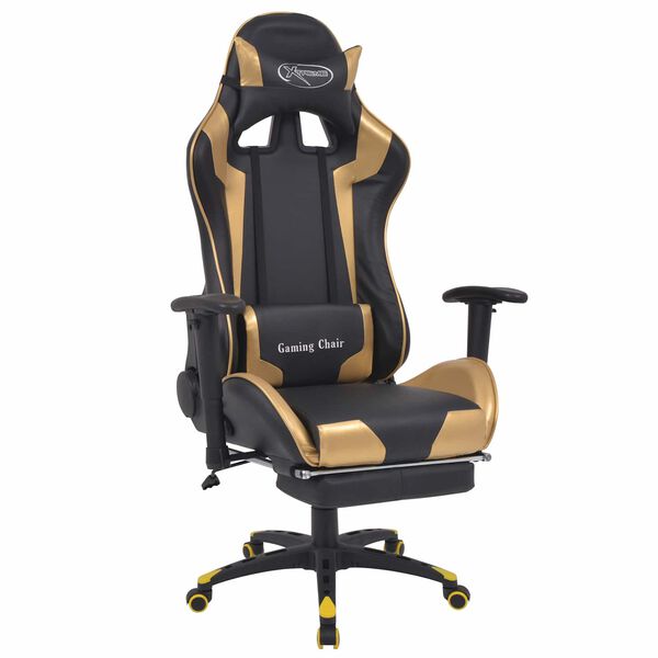vidaXL Gaming Chair Gold 70 x 71 x 136 cm Artificial Leather
