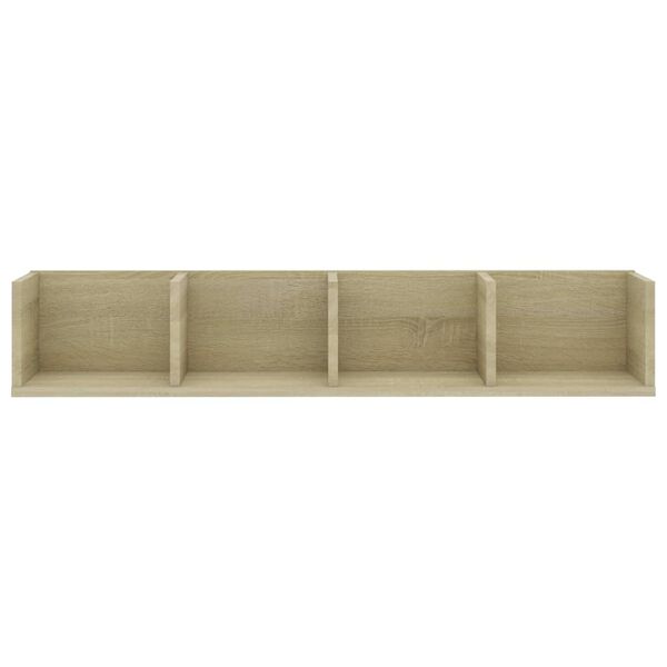 vidaXL CD Wall Shelf Sonoma Oak 100x18x18 cm Engineered Wood