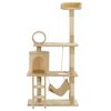 vidaXL Cat Tree with Sisal Scratching Posts 140 cm Beige
