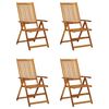 vidaXL Garden Reclining Chairs 4 pcs with Cushions Solid Acacia Wood