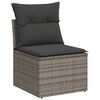 vidaXL 3 Piece Garden Sofa Set with Cushions Grey Poly Rattan
