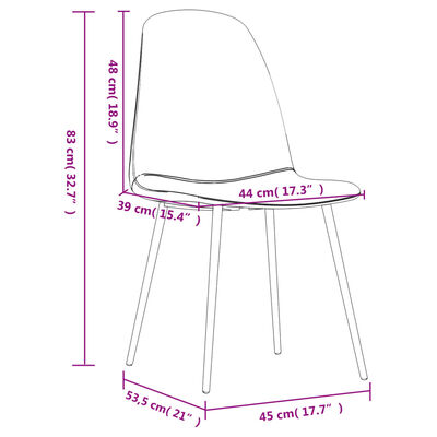 vidaXL Dining Chairs 4 pcs 45x53.5x83 cm Light Brown Faux Leather