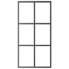 vidaXL Sliding Door ESG Glass and Aluminium 102x205 cm Black