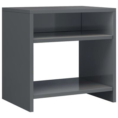 vidaXL Bedside Cabinet High Gloss Grey 40x30x40 cm Engineered Wood