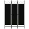 vidaXL 3-Panel Room Divider Black 120x180 cm