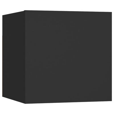 vidaXL Bedside Cabinet Black 30.5x30x30 cm Engineered Wood