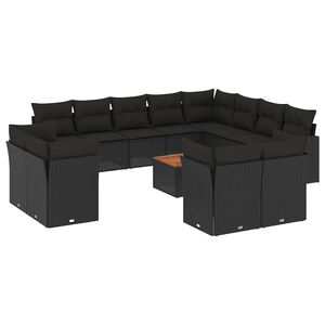 vidaXL Garden Sofa Set | Black