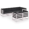 vidaXL 7 Piece Garden Lounge Set with Cushions Solid Pinewood