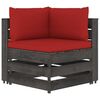 vidaXL 3 Piece Garden Lounge Set with Cushions Grey Impregnated Wood