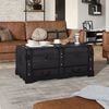 vidaXL Treasure Chest Wood Black 90x51x42 cm