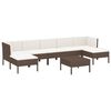 vidaXL 8 Piece Garden Lounge Set with Cushions Poly Rattan Brown