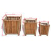 vidaXL 3 pcs Bamboo Raised Bed with Nylon Lining