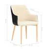 vidaXL Dining Chairs 2 pcs Black and Cream Fabric