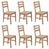 vidaXL Dining Chair | Set of 6 | Brown | Solid Acacia wood | Standard | Durable