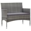 vidaXL 2 Piece Garden Lounge Set with Cushion Poly Rattan Grey