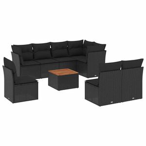 vidaXL Garden Sofa Set | Black