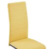 vidaXL Cantilever Dining Chairs 4 pcs Yellow Fabric