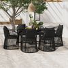vidaXL 7 Piece Garden Dining Set with Cushions Black