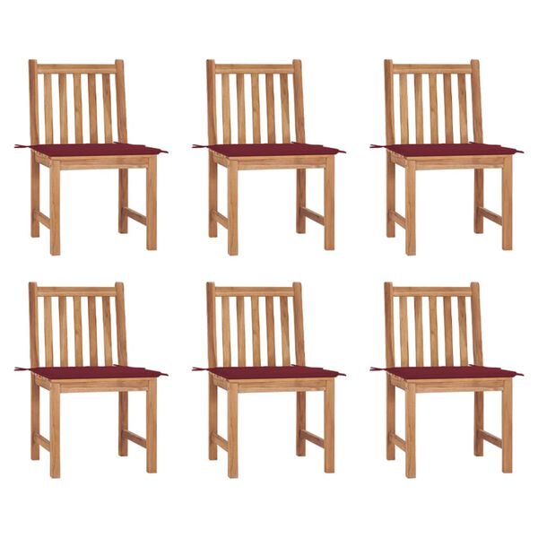 vidaXL Garden Chairs 6 pcs with Cushions Solid Teak Wood