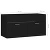 vidaXL Sink Cabinet with Built-in Basin Black Engineered Wood