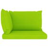 vidaXL Garden 2-Seater Pallet Sofa with Bright Green Cushions Pinewood