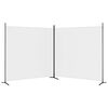 vidaXL 2-Panel Room Divider White 348x180 cm Fabric