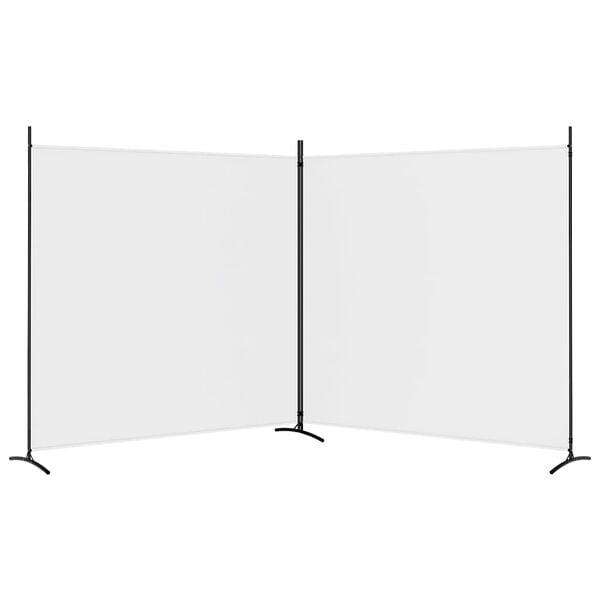 vidaXL 2-Panel Room Divider White 348x180 cm Fabric