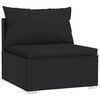 vidaXL 6 Piece Garden Lounge Set with Cushions Poly Rattan Black