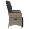 vidaXL Reclining Garden Sofa 2-Seater with Table Grey Poly Rattan